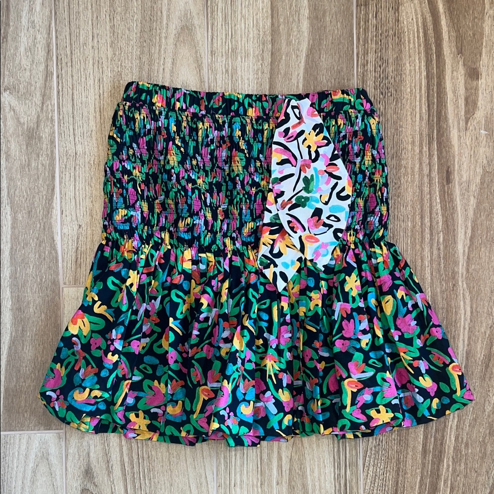 Tanya Taylor‎ Kira Abstract Smocked Mini Skirt